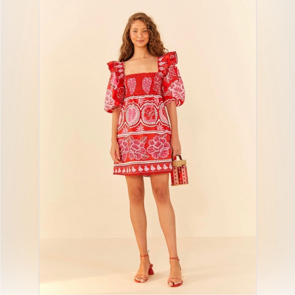 ‼️SALE‼️ NWOT FARM Rio Red Summer Sunrise
Organic Cotton Mini Dress